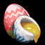 Colorful soft-boiled eggs